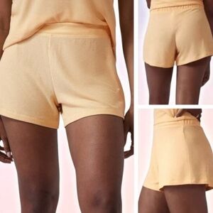 NWT Athleta Yellow Waffle Knit Wind Down Sleep Short Lounge Comfy Women's Small